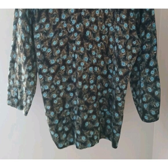 Talbots 100% Cashmere Sweater Est Size Small Brown Green Peacock Quiet Luxury - Picture 7 of 8
